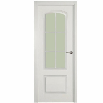 Puertas Hoja Maciza en DM Puerta Clásica Curva Blanca 6 Vidrios